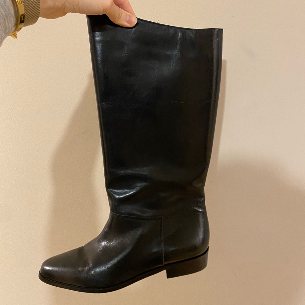 Seychelles Black Leather Knee-High Boots